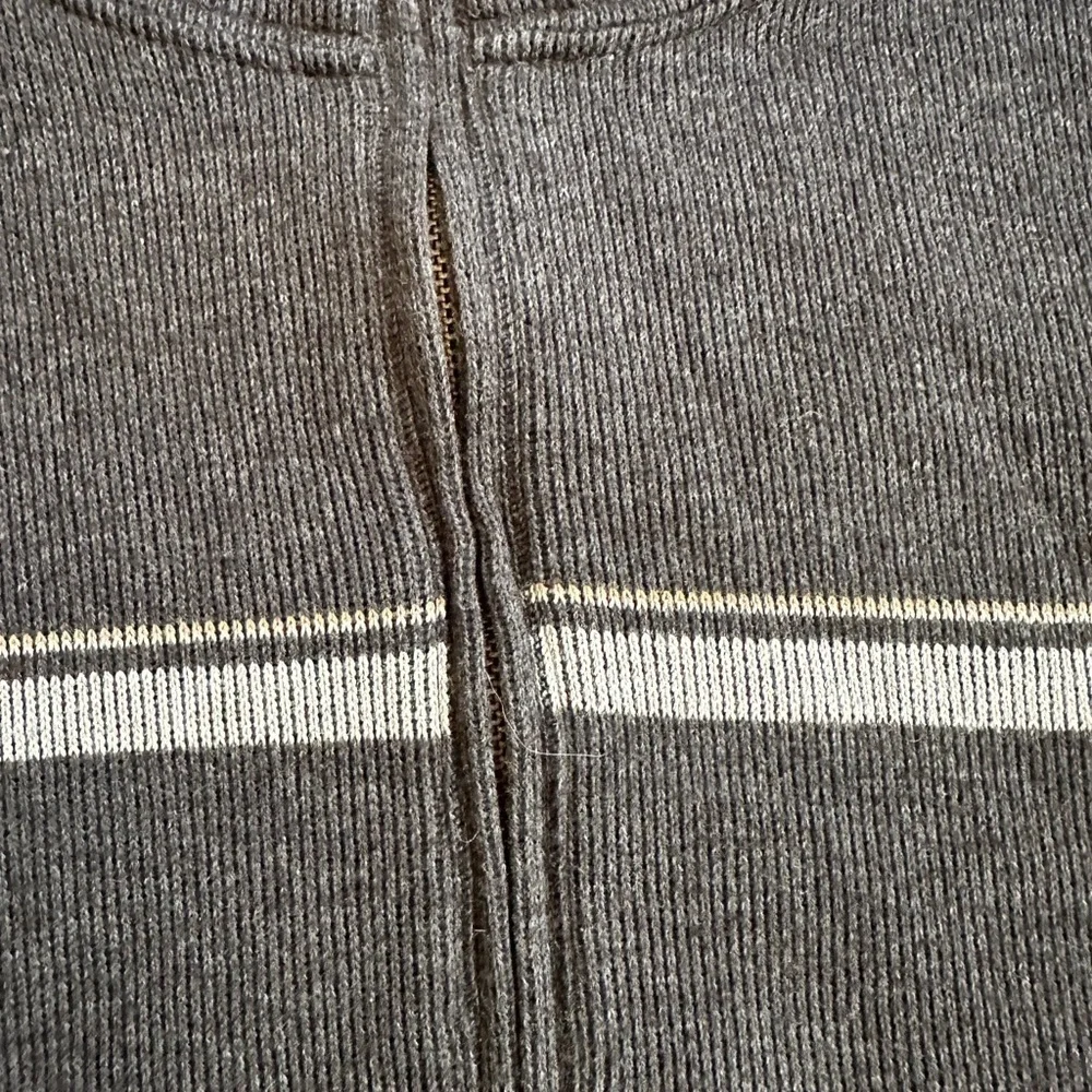 Banana Republic 3/4 zip long sleeve‎ top sweater gray mens XL pullover stripe